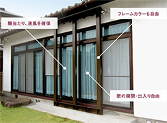 窓をふさがずに耐震性アップが可能